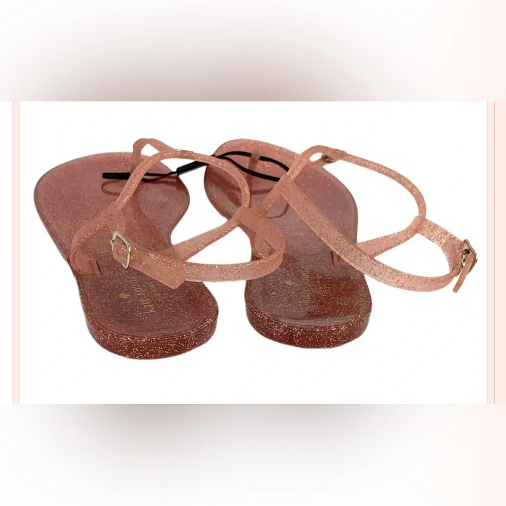Kate Spade JONI Style Glitter Pink Jelly Straps Flats Size‎ 10 brand new